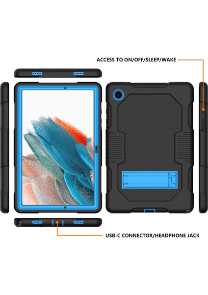 Samsung Galaxy Tab A8 10.5 (2021 2022) Kontrast Pc Silikon Kick Stand Koruyucu Tablet Kılıfı (Yurt Dışından)