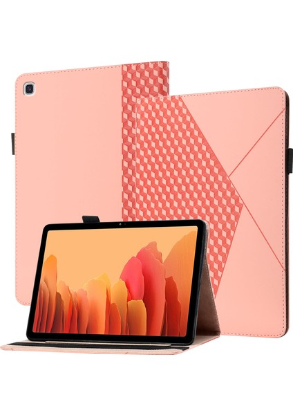 Şık Eşkenar Dörtgen Desenli Deri Koruyucu Kart Yuvaları Samsung Galaxy Tab A7 10.4 (2020) Tablet Kılıfı (Yurt Dışından)