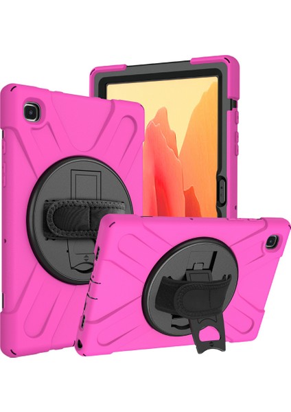 360°DÖNEBILEN Pc Silikon Combo Samsung Galaxy Tab A7 10.4 (2020 2022) ROSE Tablet Kılıfı (Yurt Dışından)