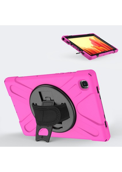 360°DÖNEBILEN Pc Silikon Combo Samsung Galaxy Tab A7 10.4 (2020 2022) ROSE Tablet Kılıfı (Yurt Dışından)