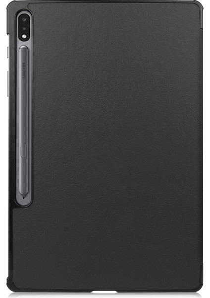 Samsung Galaxy Tab S8 Pu Deri Üç Katlı Stand Kalem Tutucu Otomatik Uyku uyandırma Kalem Şarjı Destekli Tablet Kılıfı (Yurt Dışından)