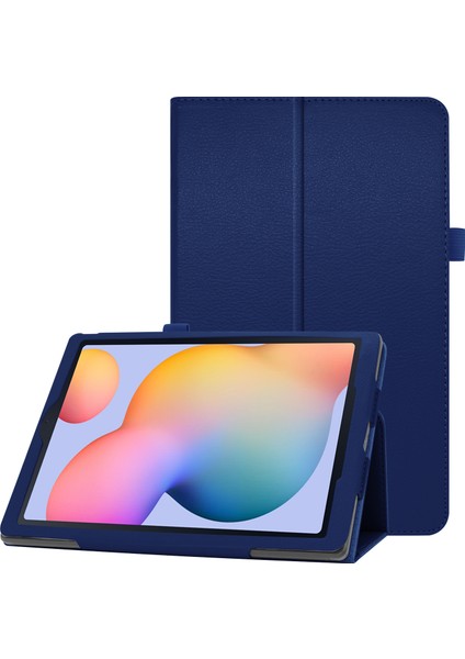 Samsung Galaxy Tab S6 Lite (2020 2022 2024) Litchi Texture Deri İnce Katlanır Stand Koruyucu Tablet Kılıfı (Yurt Dışından)