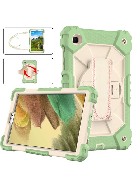 Samsung Galaxy Tab A7 Lite 8.7 Inç El Kayışı Pc Tpu Silikon Kontrast Koruyucu Matcha Tablet Kılıfı (Yurt Dışından)