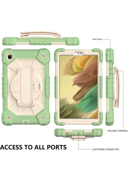 Samsung Galaxy Tab A7 Lite 8.7 Inç El Kayışı Pc Tpu Silikon Kontrast Koruyucu Matcha Tablet Kılıfı (Yurt Dışından) fiyatları