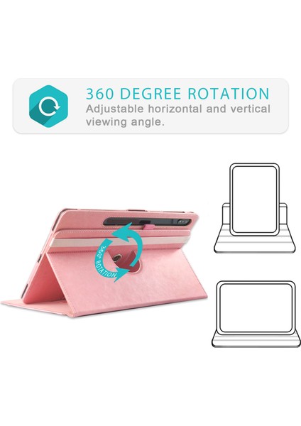 Samsung Galaxy Tab S7 Fe T736 S7 S8 S9 X810 S9 FE X610 Döner Stand Deri Tablet Kılıfı (Yurt Dışından)