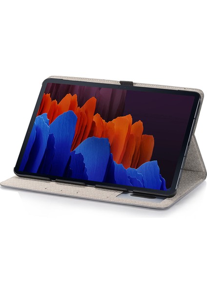 Samsung Galaxy Tab S9 Cüzdan Harita Desenli Pu Deri Koruyucu Tablet Kılıfı (Yurt Dışından)