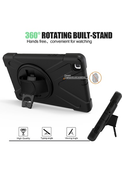Samsung Galaxy Tab A 8.0 (2019) X Shape Pc Tpu Hibrit El Askılı 360 Derece Döner Destek Standı SM T290 SM T295 SIYAH Tablet Kılıfı (Yurt Dışından) fırsatları