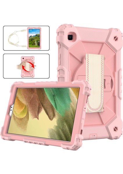 Samsung Galaxy Tab A7 Lite 8.7 Inç T225 T220 (2021) El Kayışı Pc Tpu Silikon Kontrast Koruyucu Tablet Kılıfı (Yurt Dışından)