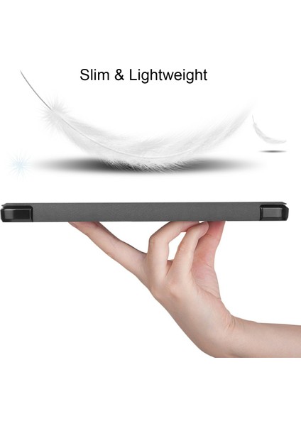 Sabit Üç Katlı Stand Deri Standı Samsung Galaxy Tab S7 T870 S8 Kalem Yuvası Tablet Kılıfı (Yurt Dışından)
