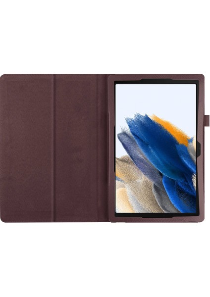 Samsung Galaxy Tab A8 10.5 (2021 2022) Litchi Doku Otomatik Uyandırma uyku Pu Deri Koruyucu Tablet Kılıfı (Yurt Dışından)