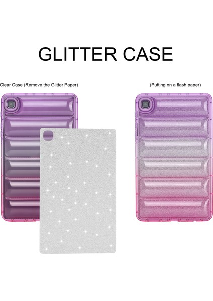 Samsung Galaxy Tab A7 Lite 8.7 Inç T225 T220 Aşağı Ceket Tpu Degrade Glitter Tablet Kılıfı (Yurt Dışından) modelleri