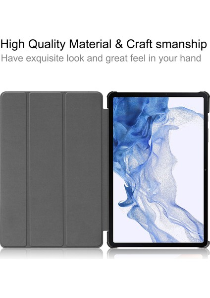 Samsung Galaxy Tab S9 Üç Katlı Stand Folio Pu Deri Otomatik Uyandırma uyku Tablet Kılıfı (Yurt Dışından)