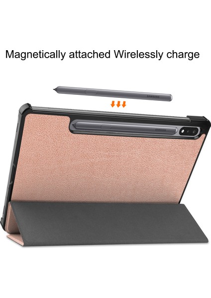 Samsung Galaxy Tab S9 Üç Katlı Stand Folio Pu Deri Otomatik Uyandırma uyku Tablet Kılıfı (Yurt Dışından)