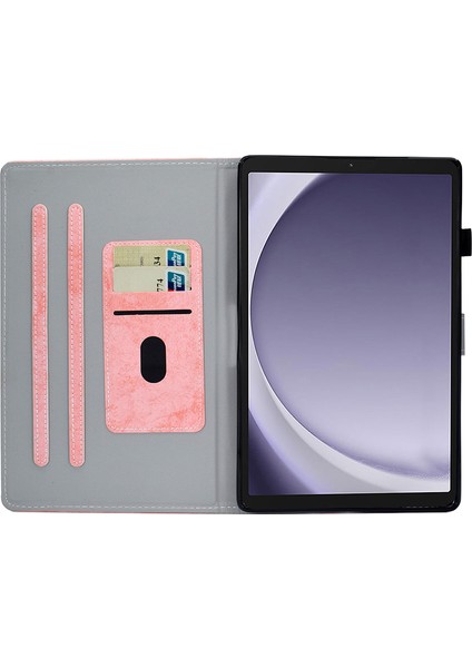 Samsung Galaxy Tab A9 Deri Kumaş Doku Kart Tutucu Tablet Kılıfı (Yurt Dışından)
