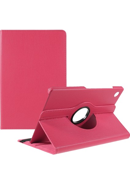 Samsung Galaxy Tab A9 Döner Stand Rose Deri Tablet Kılıfı (Yurt Dışından)