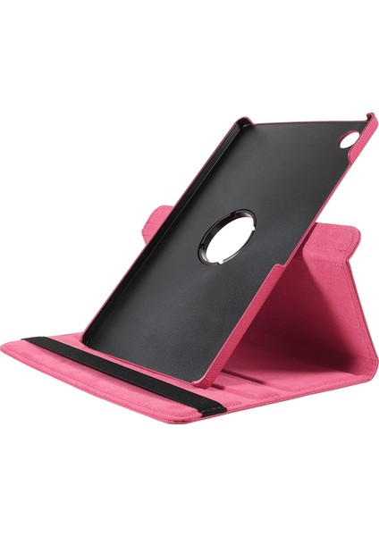 Samsung Galaxy Tab A9 Döner Stand Rose Deri Tablet Kılıfı (Yurt Dışından)