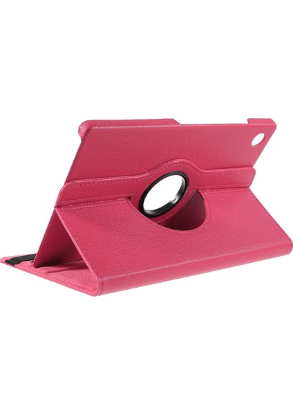 Samsung Galaxy Tab A9 Döner Stand Rose Deri Tablet Kılıfı (Yurt Dışından)