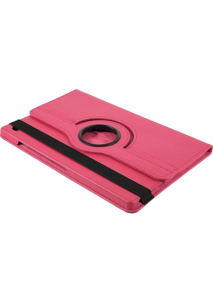 Samsung Galaxy Tab A9 Döner Stand Rose Deri Tablet Kılıfı (Yurt Dışından)