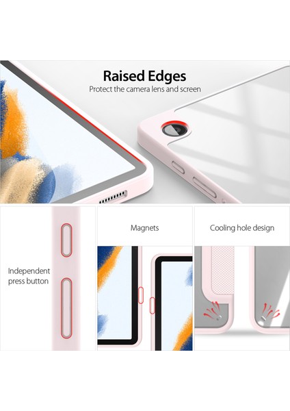 Samsung Galaxy Tab A9 Üç Katlı Stand Pu Deri Tablet Kılıfı (Yurt Dışından)