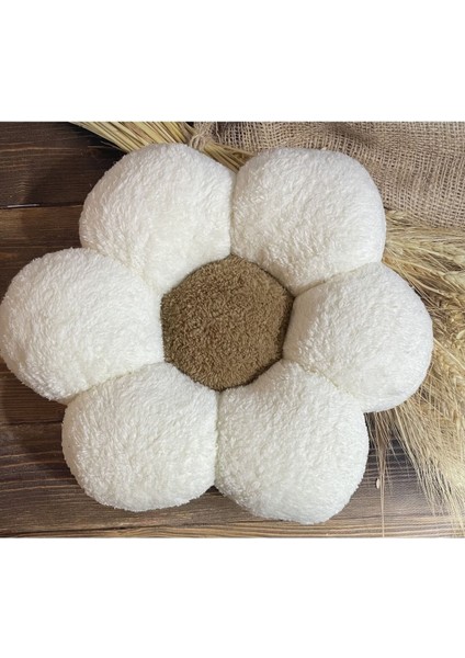 Papatya Yastık Kahverengi Peluş Kırlent Yastık fiyatları
