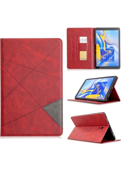 Geometrik Desen Standı Deri Akıllı Samsung Galaxy Tab A 10.5 (2018) T590 T595 Tablet Kılıfı (Yurt Dışından)