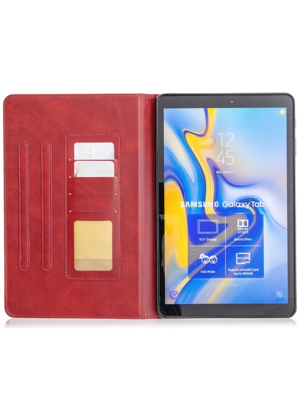 Geometrik Desen Standı Deri Akıllı Samsung Galaxy Tab A 10.5 (2018) T590 T595 Tablet Kılıfı (Yurt Dışından)
