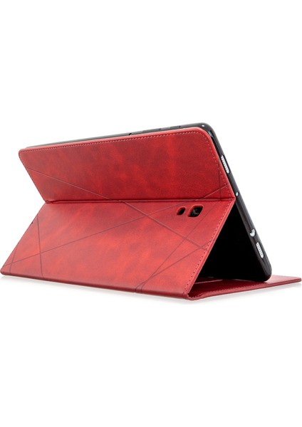 Geometrik Desen Standı Deri Akıllı Samsung Galaxy Tab A 10.5 (2018) T590 T595 Tablet Kılıfı (Yurt Dışından)