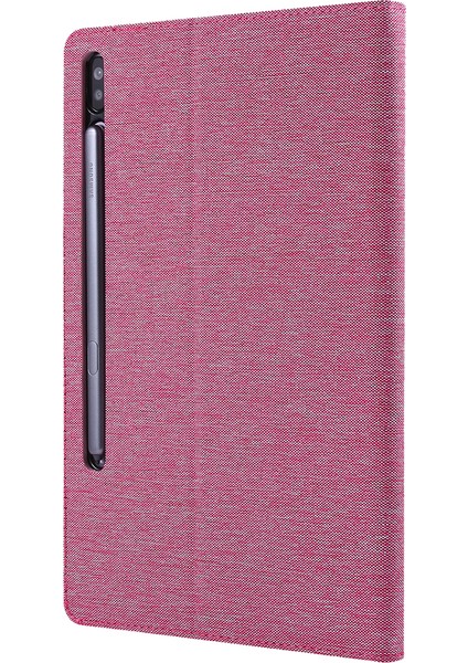 Kumaş Doku Kart Yuvaları Samsung Galaxy Tab S6 SM T860 T865 Deri Standı Tablet Kılıfı (Yurt Dışından)