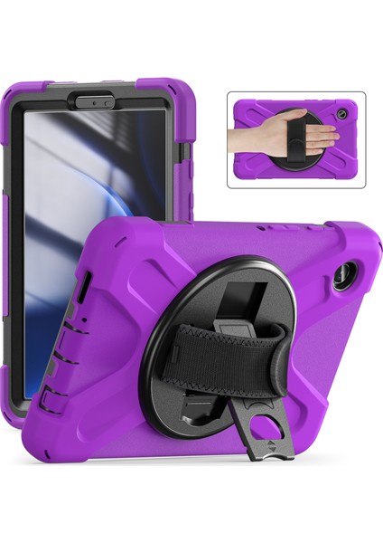 Samsung Galaxy Tab A9 Standı Pc Silikon El Kayışı Tablet Kılıfı (Yurt Dışından)