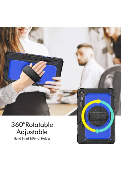 Seashell Digital Samsung Galaxy Tab S8 Wi Fi 12 4 Inç (2022) Omuz Askısı mlı Pc Silikon Pet Ekran Koruyucu Kickstand Tablet Kılıfı (Yurt Dışından)