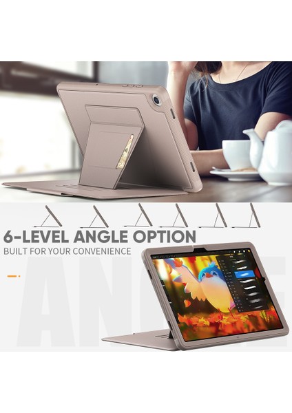 Samsung Galaxy Tab A9 SM X210 X216 X218 Kart Yuvası Deri Tablet Kılıfı (Yurt Dışından)