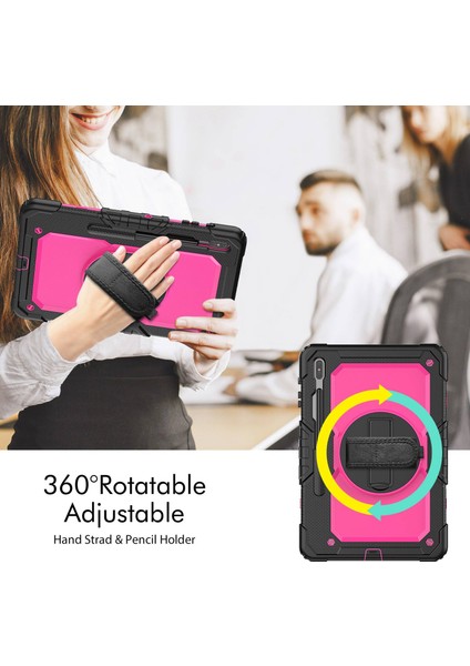 Seashell Digital Samsung Galaxy Tab S8 Wi Fi 12 4 Inç (2022) Omuz Askısı mlı Pc Silikon Pet Ekran Koruyucu Kickstand Tablet Kılıfı (Yurt Dışından)