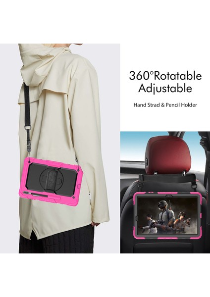 Samsung Galaxy Tab S8 Wi Fi 12 4 Inç (2022) Omuz Askısı mlı Pc Silikon Pet Ekran Koruyucu Kickstand Tablet Kılıfı (Yurt Dışından)