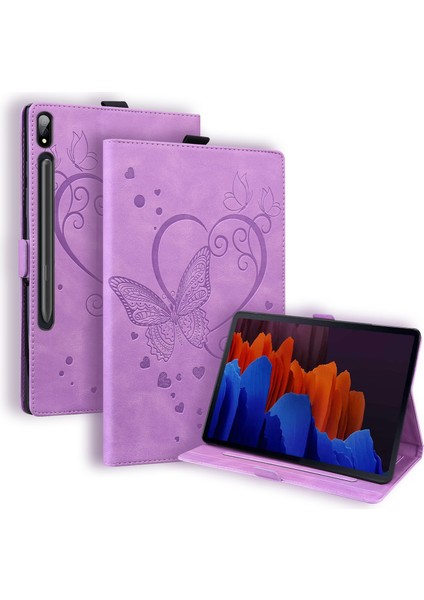 Samsung Galaxy Tab S9 Fe s9 s8 s7 Pu Deri Baskılı Çevirme Kart Yuvaları Kalem Tutucu Standı Tablet Kılıfı (Yurt Dışından)