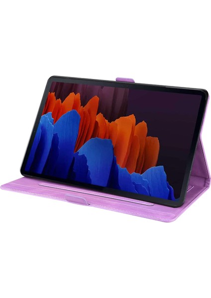 Samsung Galaxy Tab S9 Fe s9 s8 s7 Pu Deri Baskılı Çevirme Kart Yuvaları Kalem Tutucu Standı Tablet Kılıfı (Yurt Dışından)