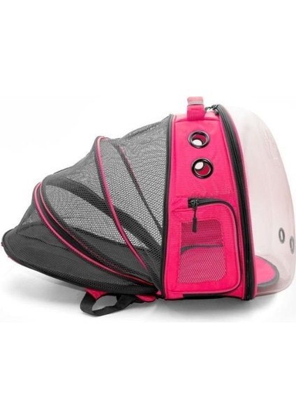 Cattie Fileli Kedi ve Küçük Irk Köpek Taşıma Sırt Çantası Pembe 25X60X40 cm