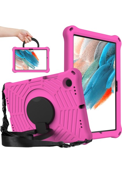 Samsung Galaxy Tab A8 10.5 (2021 2022) Örümcek Ağı Dokusu El Kavrama Omuz Askılı Çizilmeye Dayanıklı Tablet Kılıfı (Yurt Dışından)
