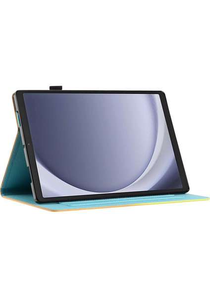 Samsung Galaxy Tab A9 Deri Degrade Standı Kart Yuvalı Tablet Kılıfı (Yurt Dışından)