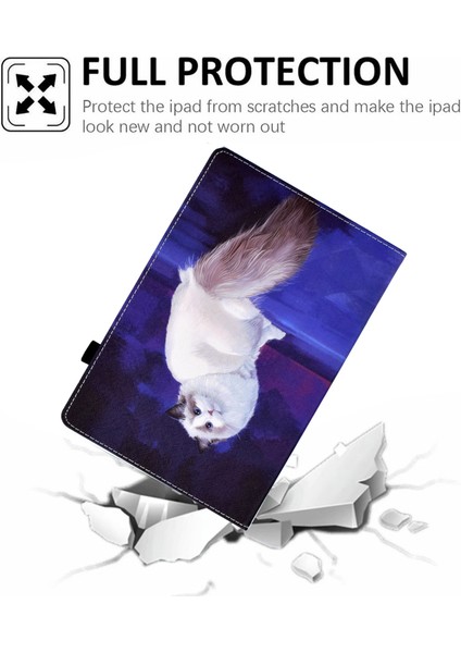 Elastik Bant Desen Baskı Standı Kart Tutucu Samsung Galaxy Tab A7 Lite 8.7 Inç SM T220 (WI FI) SM T225 CAT Tablet Kılıfı (Yurt Dışından) modelleri