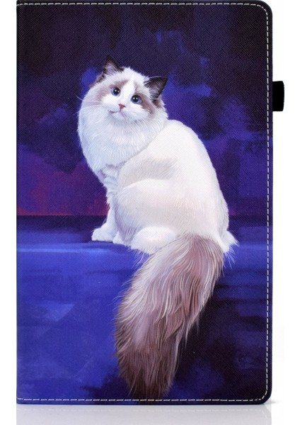 Elastik Bant Desen Baskı Standı Kart Tutucu Samsung Galaxy Tab A7 Lite 8.7 Inç SM T220 (WI FI) SM T225 CAT Tablet Kılıfı (Yurt Dışından) fırsatları