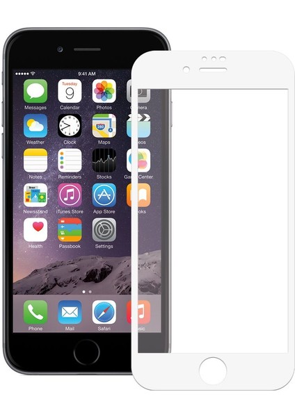 Bufalo iPhone 6 / 6s Ekran Koruyucu Seramik Mat Nano 9d Tam Kaplama Beyaz
