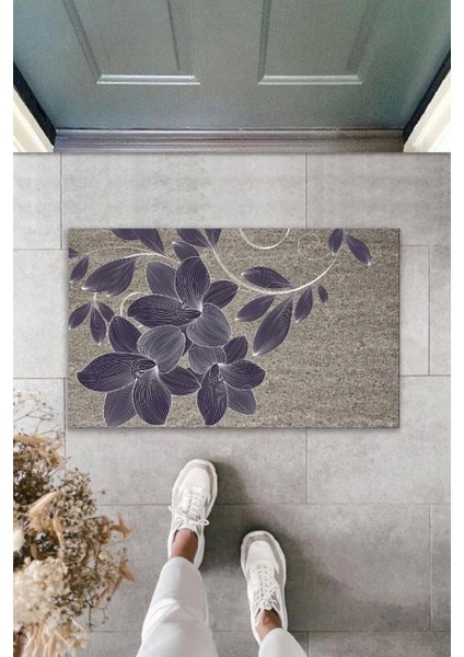 Dekoratif Dijital Baskı Zambak Dış Mekan Paspas K 2099