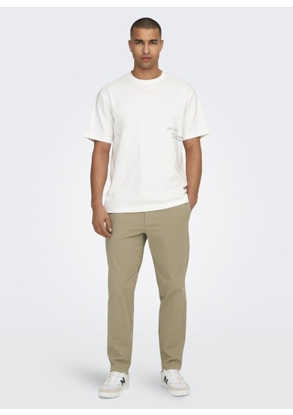 Yüksek Bel Normal Açık Kahve Erkek Chino Pantolon Onslınus Taper 0183 Pant Noos