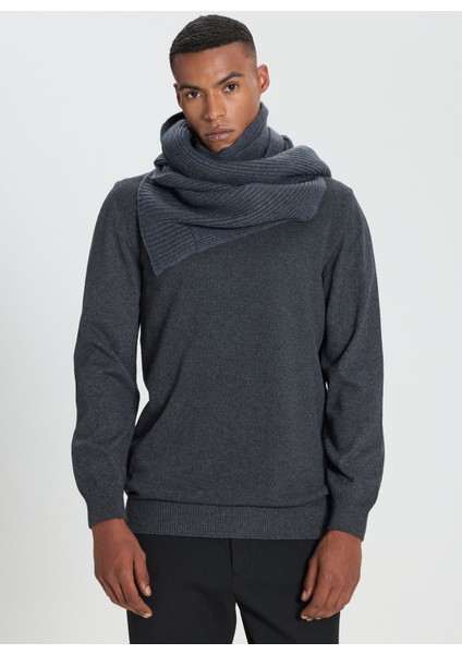 Bisiklet Yaka Standart Antrasit Melanj Erkek Kazak ACE492510286_TRIKO Bısıklet Yaka fırsatları