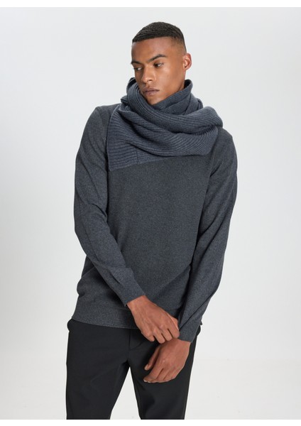 Bisiklet Yaka Standart Antrasit Melanj Erkek Kazak ACE492510286_TRIKO Bısıklet Yaka indirimleri