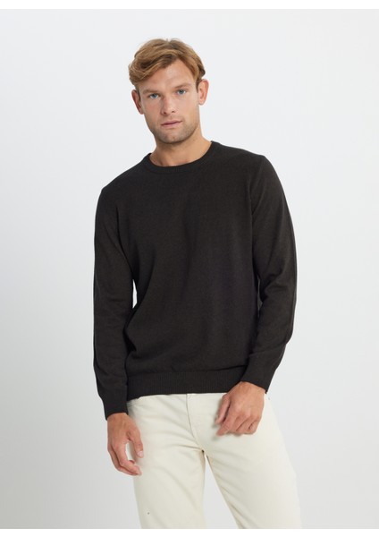 Bisiklet Yaka Standart Kahve Erkek Kazak ACE492510286_TRIKO Bısıklet Yaka