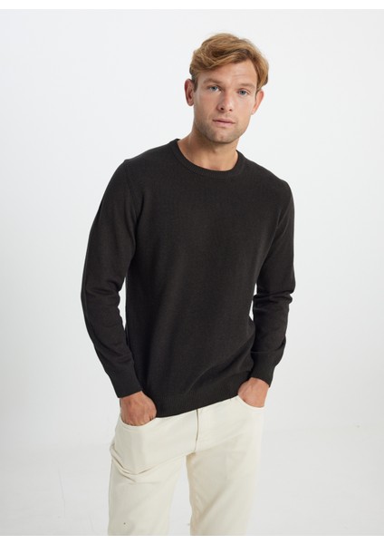 Bisiklet Yaka Standart Kahve Erkek Kazak ACE492510286_TRIKO Bısıklet Yaka modelleri