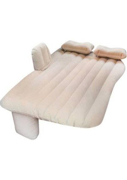 Araç İçin Konforlu Şişme Yatak 137x83x45 Bej Renkli, Rahat ve Şık Tasarım