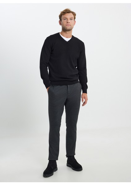 V Yaka Standart Siyah Erkek Kazak ACE492510016_TRIKO V Yaka fiyatları
