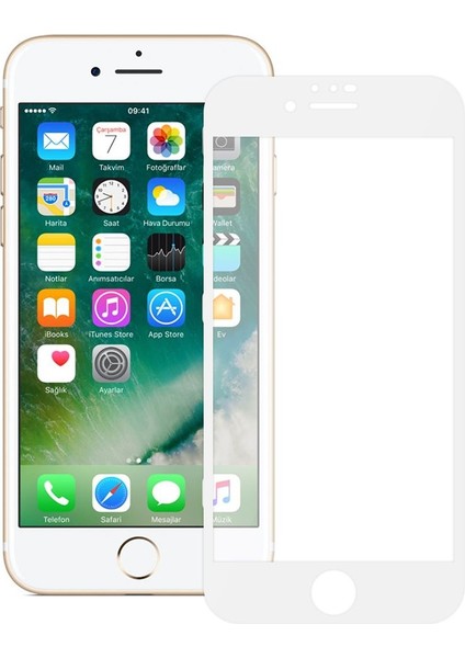 Bufalo iPhone 7 / iPhone 8 Esd Anti Static Cam Ekran Koruyucu Beyaz